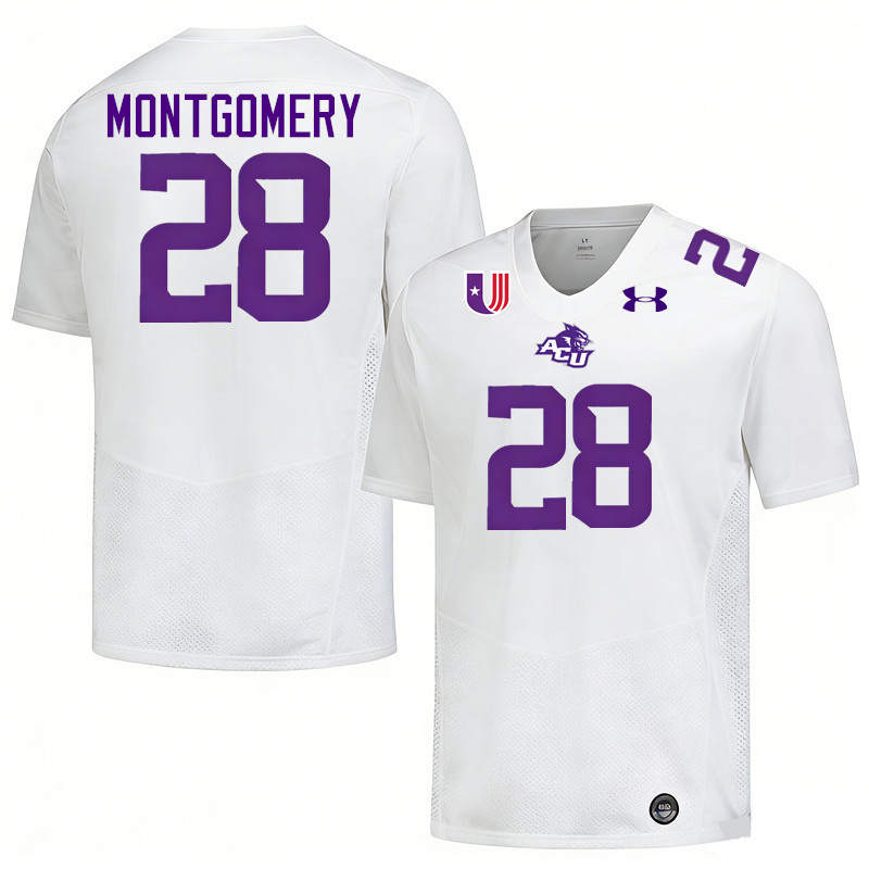 Abilene Christian Wildcats #28 Wilbert Montgomery College Football Jerseys,Uniforms Stitched-White Abilene Christian Wildcats #28 Wilbert Montgomery College Football Jerseys,Uniforms Stitched-White